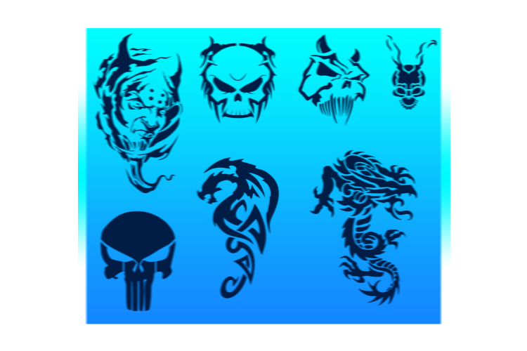 Pakiet szablonów do tatuaży nr 16 Tattoo Schablone Set