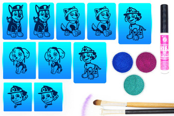 Zestaw nr 1 szablonów samoprzylepnych do tatuaży brokatowych Sportowe